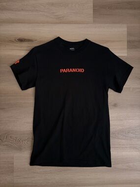 Anti Social Social Club Black Tee with Orange "PARANOID" Print
